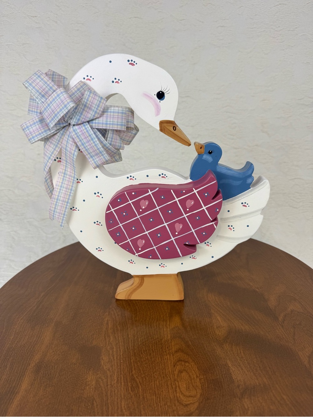 Vintage Ceramic Mother Goose & Duckling 1980s Country Decor